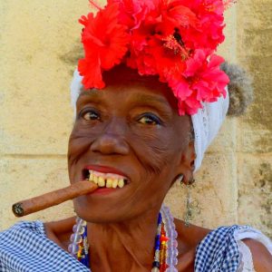 Cuban old woman with cigar